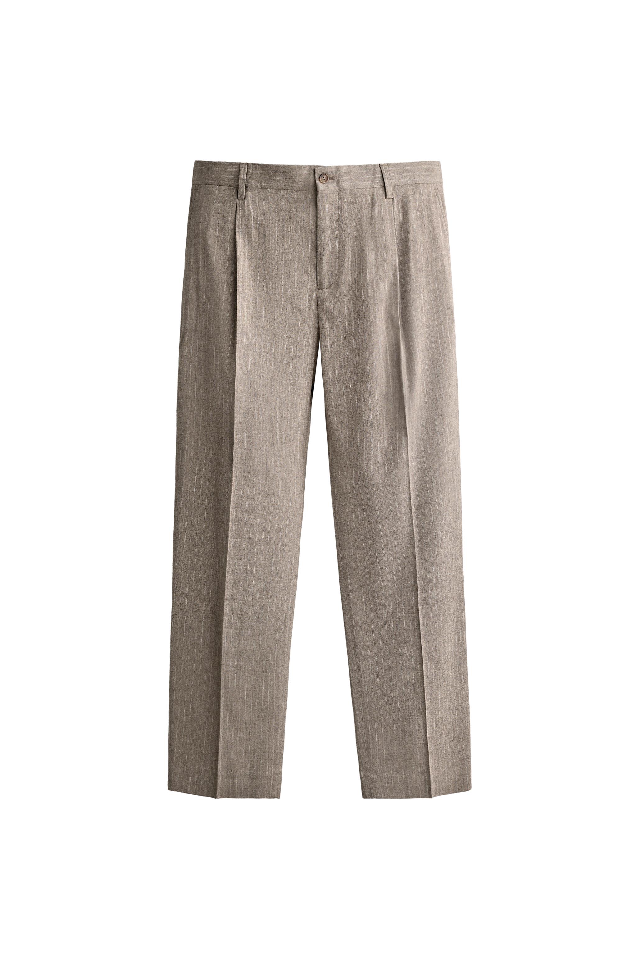 REGULAR FIT PINSTRIPE SUIT TROUSERS
